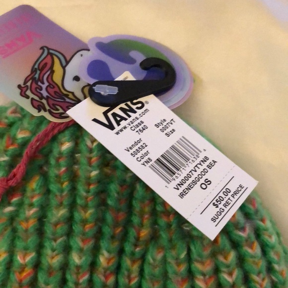 Vans x IRENEISGOOD Cuffed Beanie Hat Color Green Bee OS NWT - Picture 3 of 16